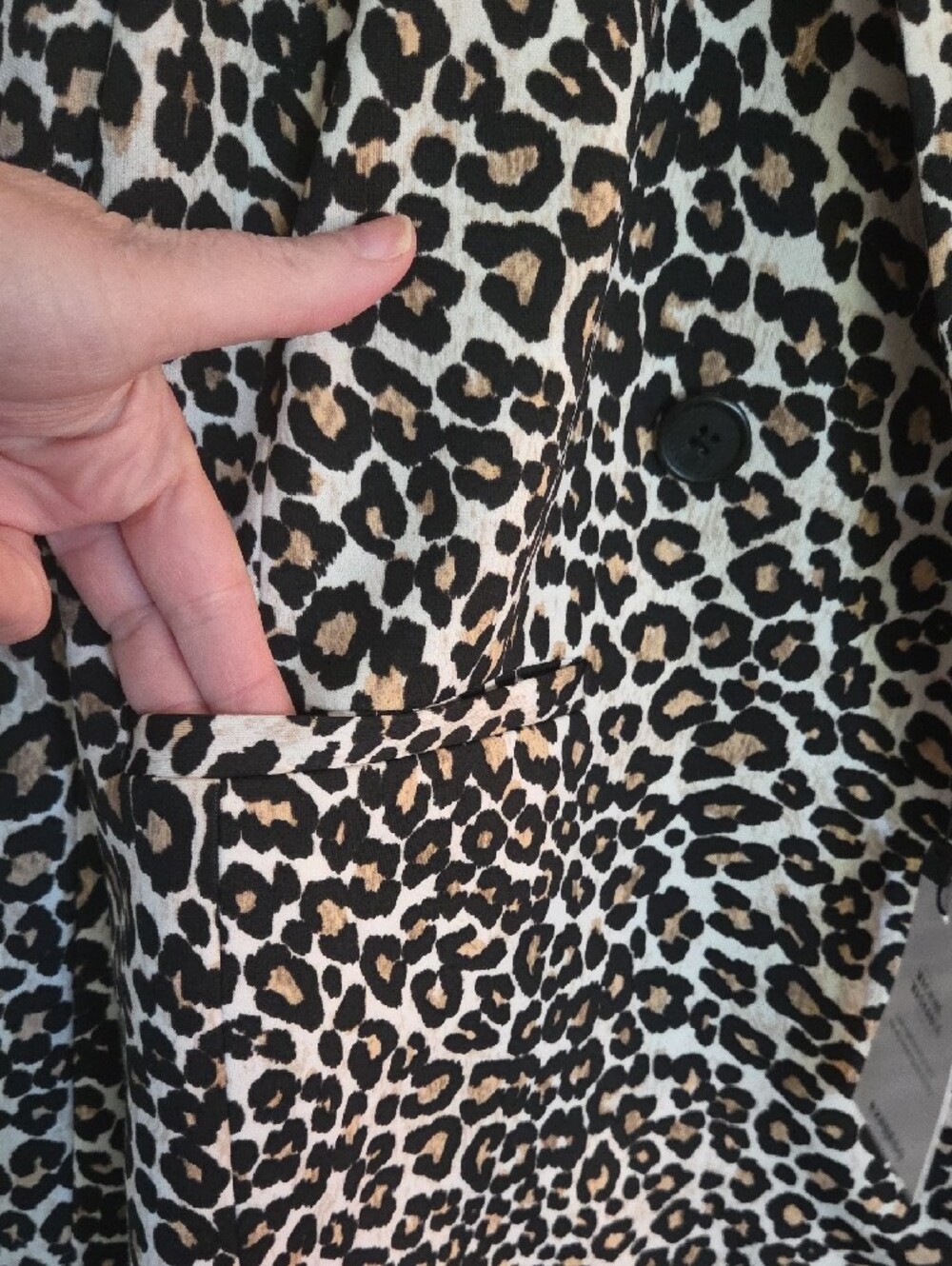 Express Leopard Print Blazer Jacket - Black & Brown - Picture 4 of 4